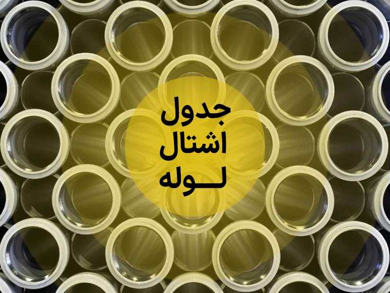 جدول اشتال لوله